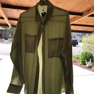 Nasty Gal mint color button down top and matching pants